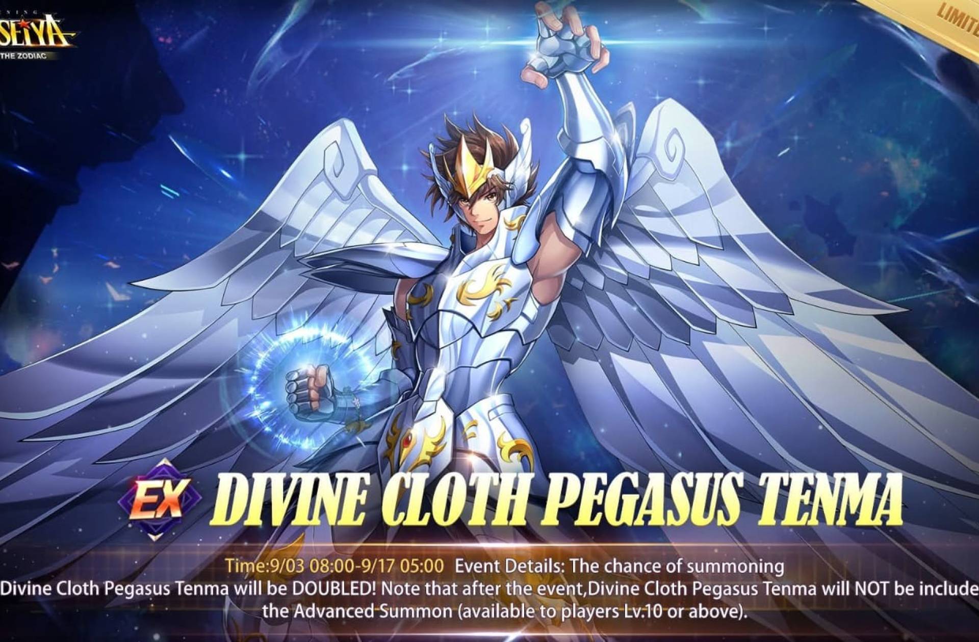 Tenma de Pegaso de Armadura Divina | Cosmos, habilidades y armado recomendado | Saint Seiya Awakening KotZ