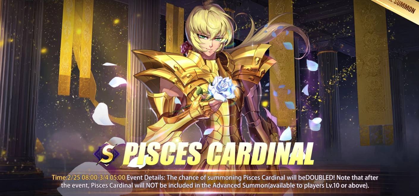 Cardinale de Piscis | Cosmos, habilidades y armado recomendado | Saint Seiya Awakening KotZ