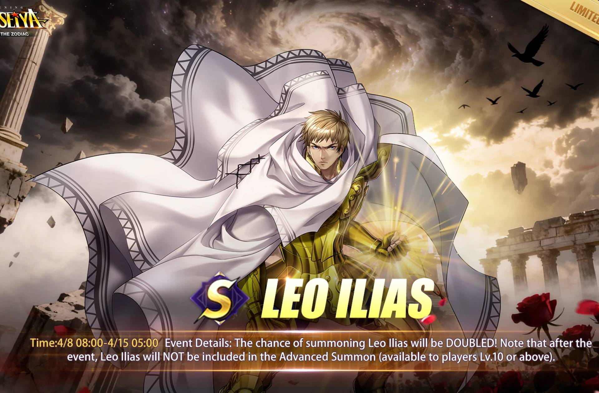 Ilias de Leo | Cosmos. habilidades y armado | Saint Seiya Awakening KotZ