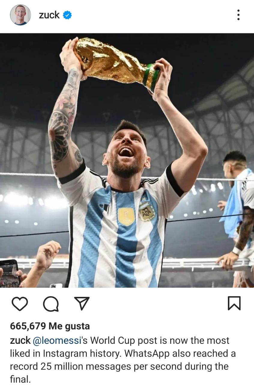 Messi post most liked in Instagram