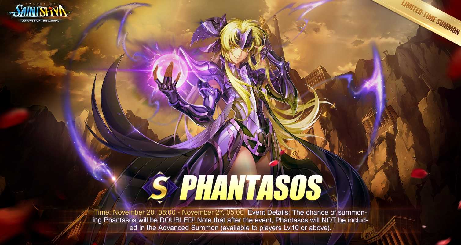 Phantasos | Armado, Habilidades y cosmos recomendados | Saint Seiya Awakening KotZ