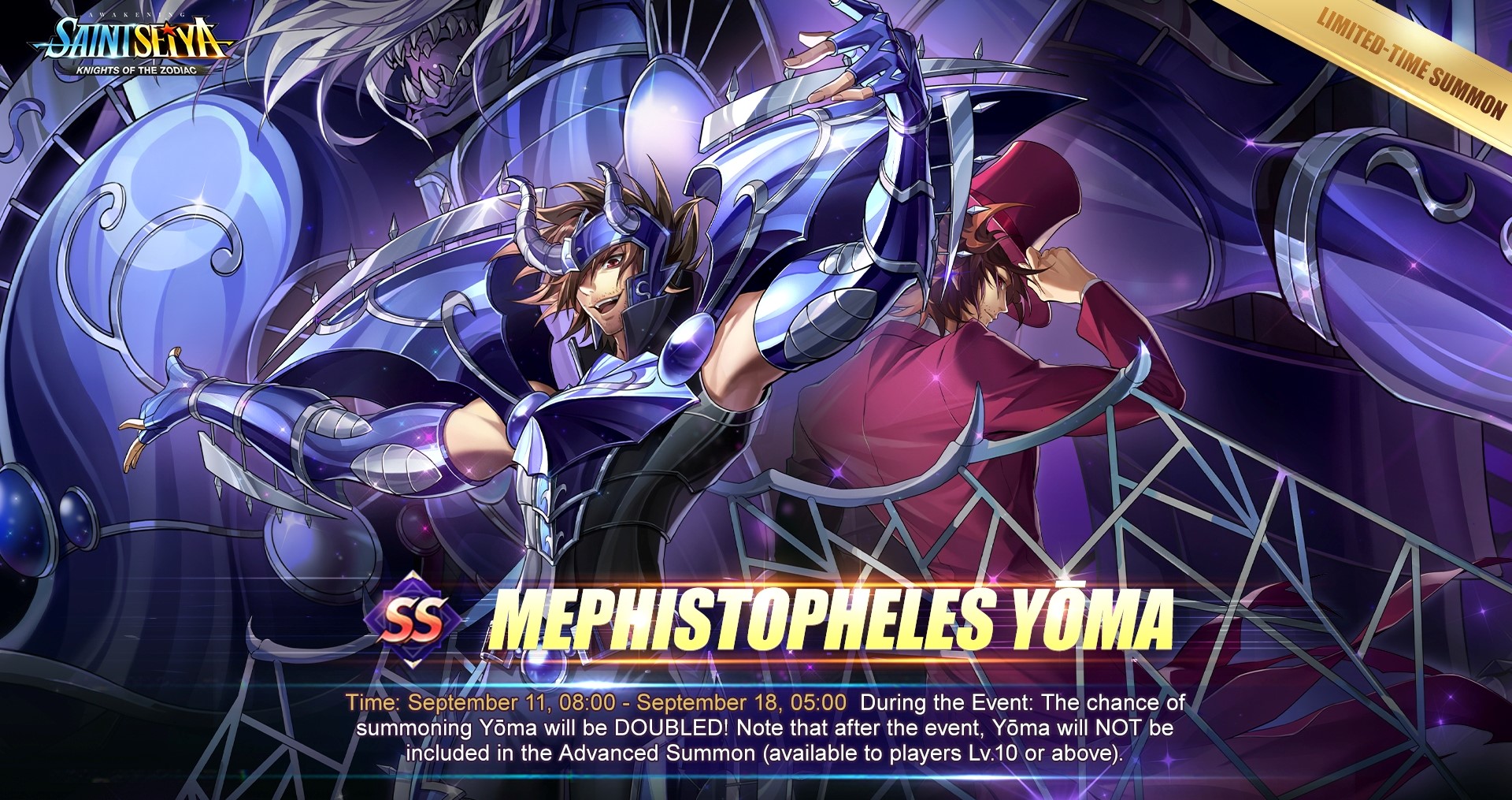 Habilidades y armado de Yoma de Mephistopheles nuevo banner en Saint Seiya Awakening KotZ 