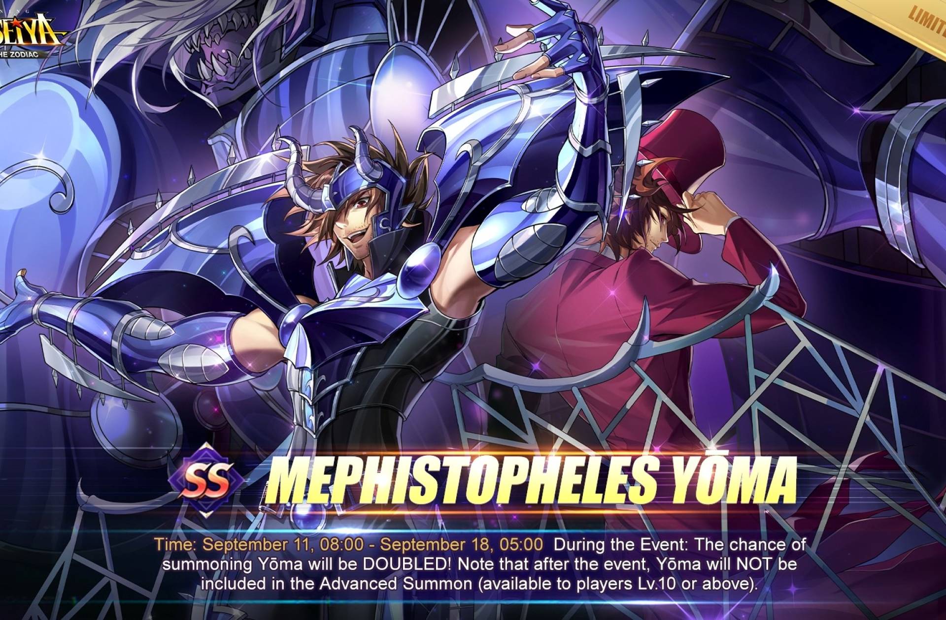 Habilidades y armado de Yoma de Mephistopheles nuevo banner en Saint Seiya Awakening KotZ 