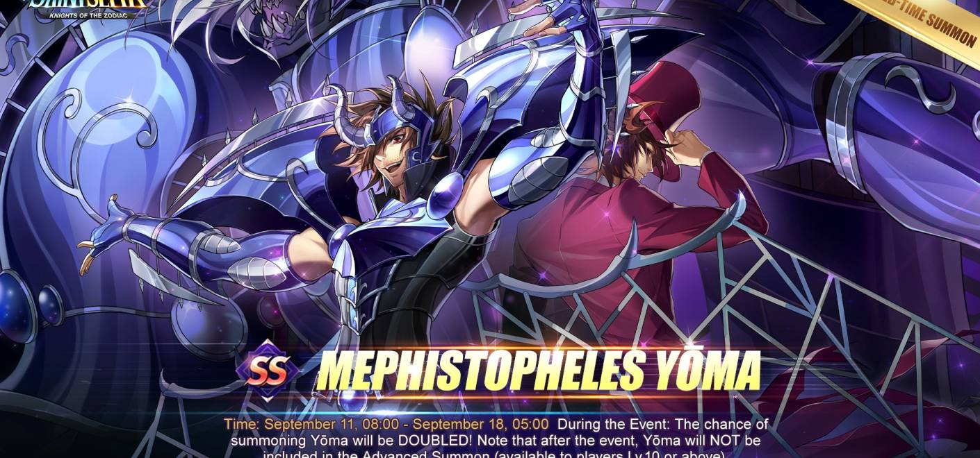 Habilidades y armado de Yoma de Mephistopheles nuevo banner en Saint Seiya Awakening KotZ 